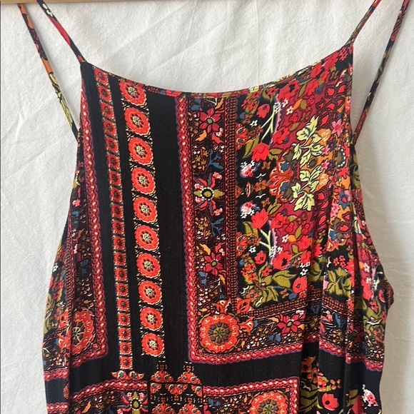 Topshop Patchwork Boho Print Spaghetti Strap Maxi Dress Side Slits - Picture 5 of 13